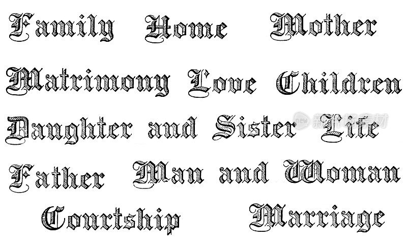 维多利亚风格文本中的各种家庭术语- 19世纪